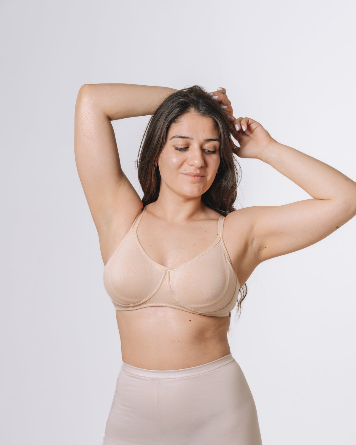 Modello Albicocca - Reggiseno preformato in cotone elasticizzato Nude