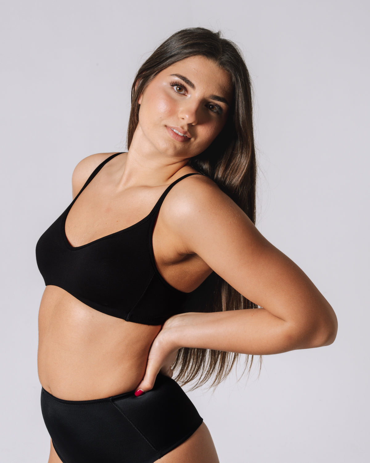 Modello Pera - Reggiseno in cotone elasticizzato Nero